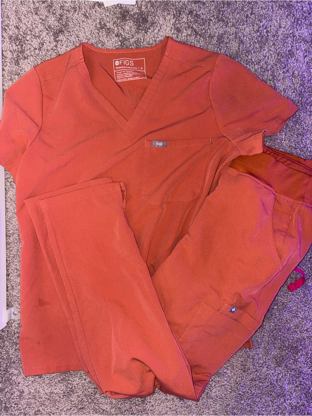 Figs Women's Scrub Set in Burnt Coral